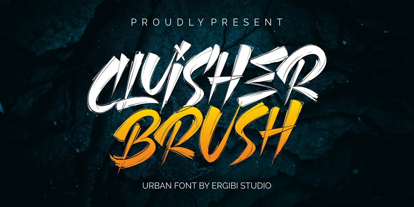 Beispiel einer Cluisher Brush Brush-Schriftart